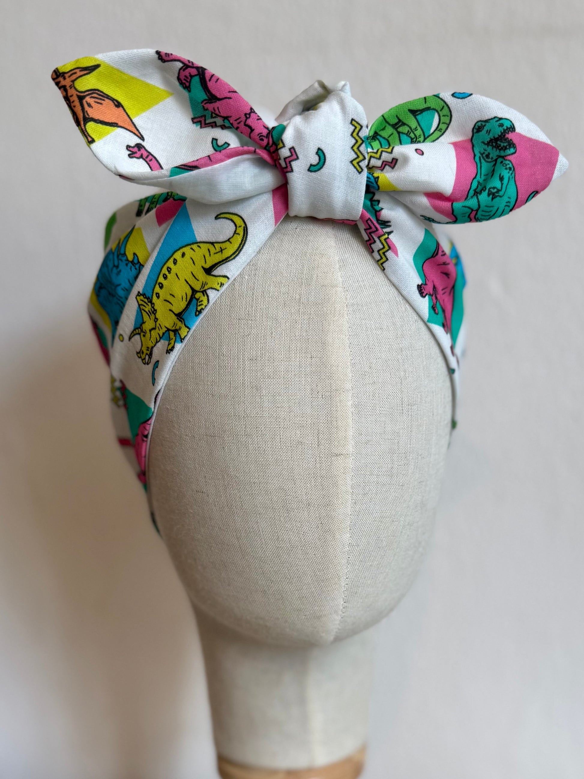 90s dinosaur print headscarf bandana