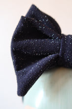 Load image into Gallery viewer, Navy sparkle bow turban