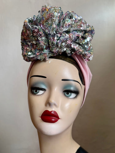 Vintage style sequin turban 