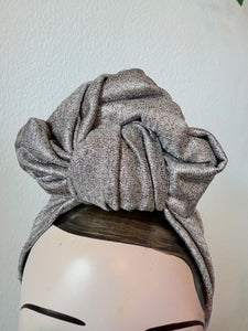 Sliver metallic party glamorous turban 