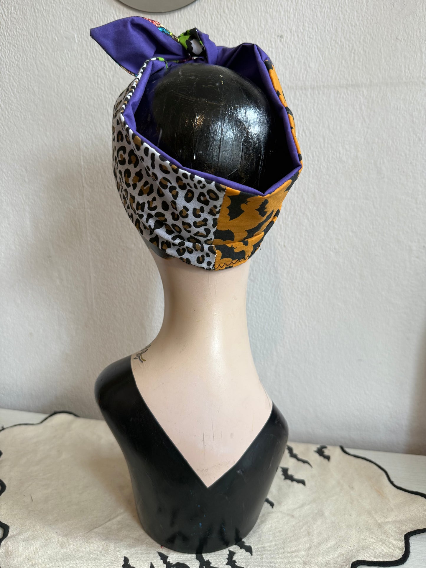 nostalgic 90s halloween summerween patchwork headscarf