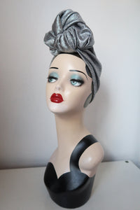 Sliver pin up vintage 1940s turban for women