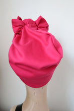 Load image into Gallery viewer, SALE ITEM: SCRUNCHIE KNOT Hot Pink (Full Coverage) Pre-tied 1940s Style Turban