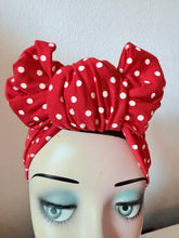 Load image into Gallery viewer, Rosie the riveter red polka dot turban 