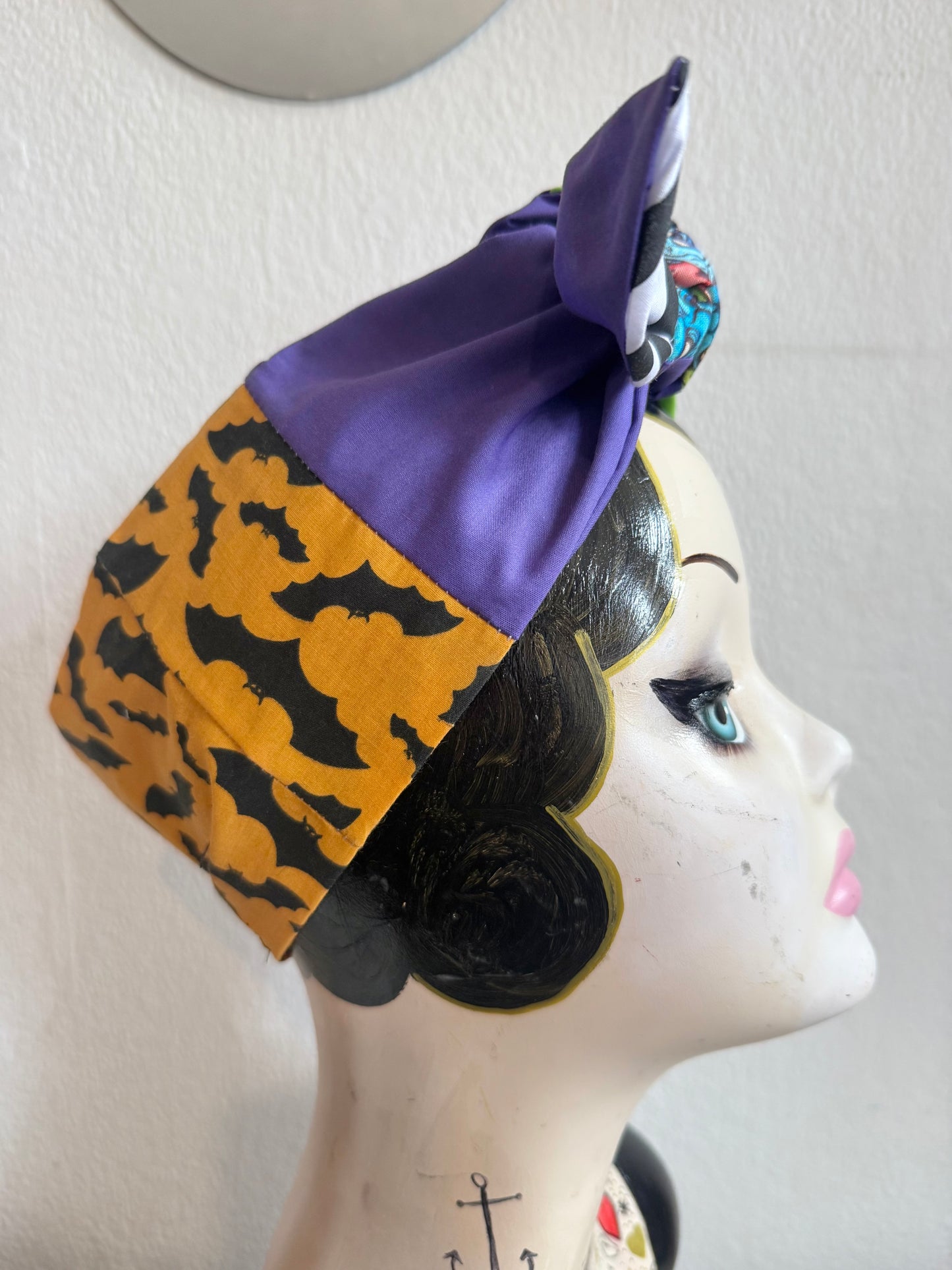 nostalgic 90s halloween summerween patchwork headscarf