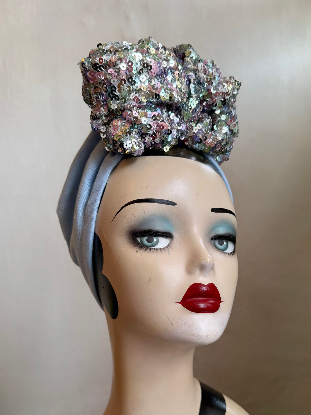 Vintage style sequin turban 