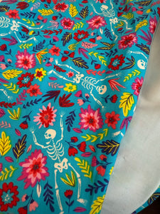 Bright skeleton Summerween print headscarf bandana 