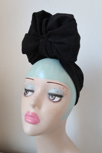 Black Sparkly Lurex turban vintage 