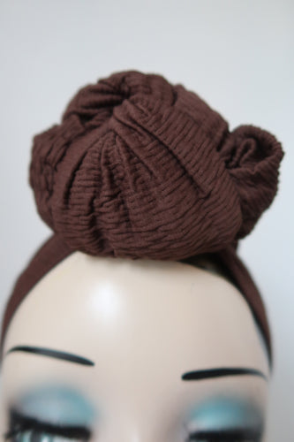Brown reproduction vintage turban 