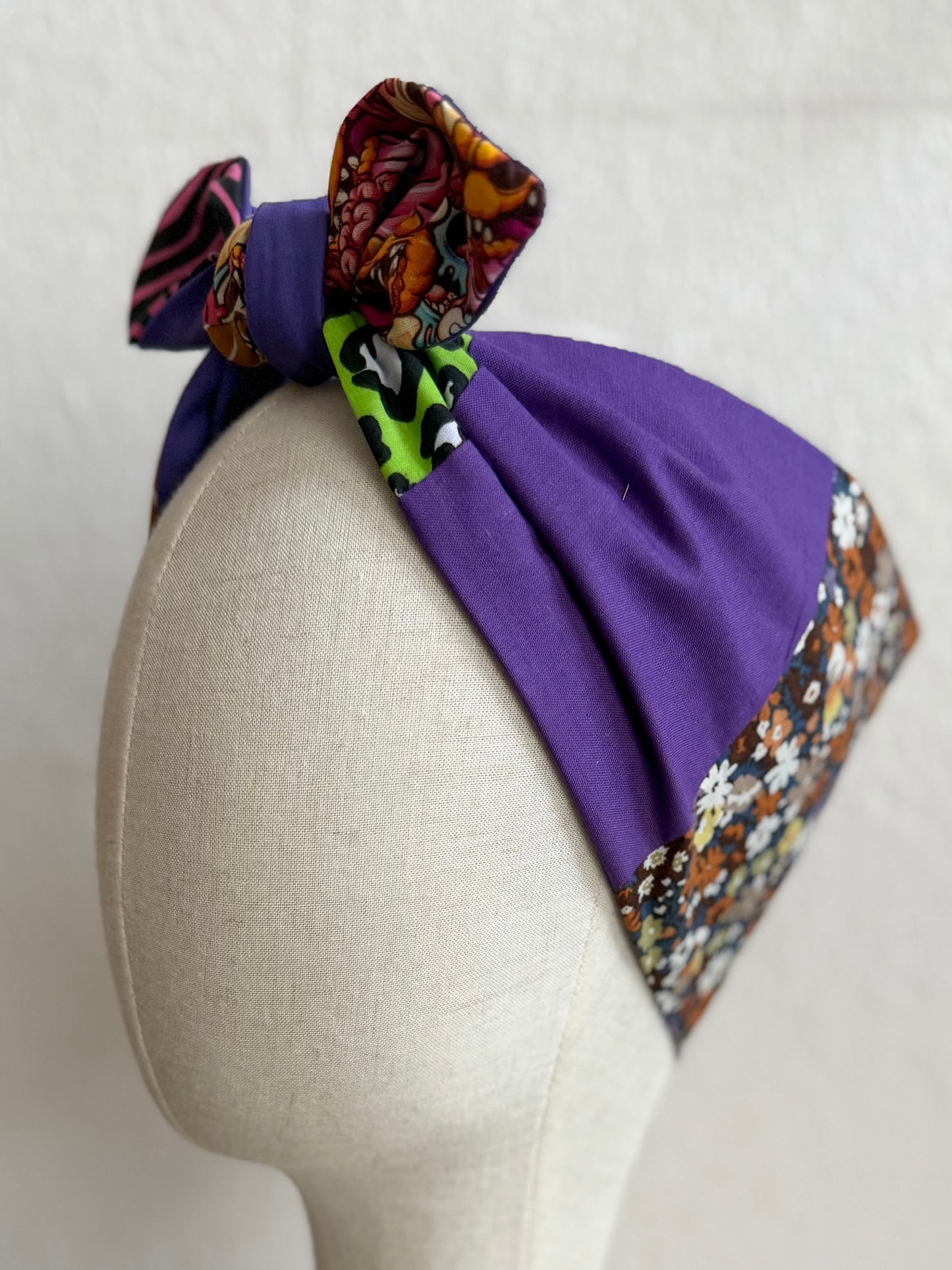 Patchwork Spooky Headscarf (self tie)