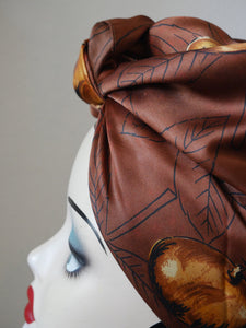 Autumn Conker Print True Vintage Scarf🍁