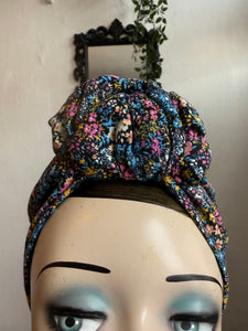 Floral 1940s vintage pin-up turban 