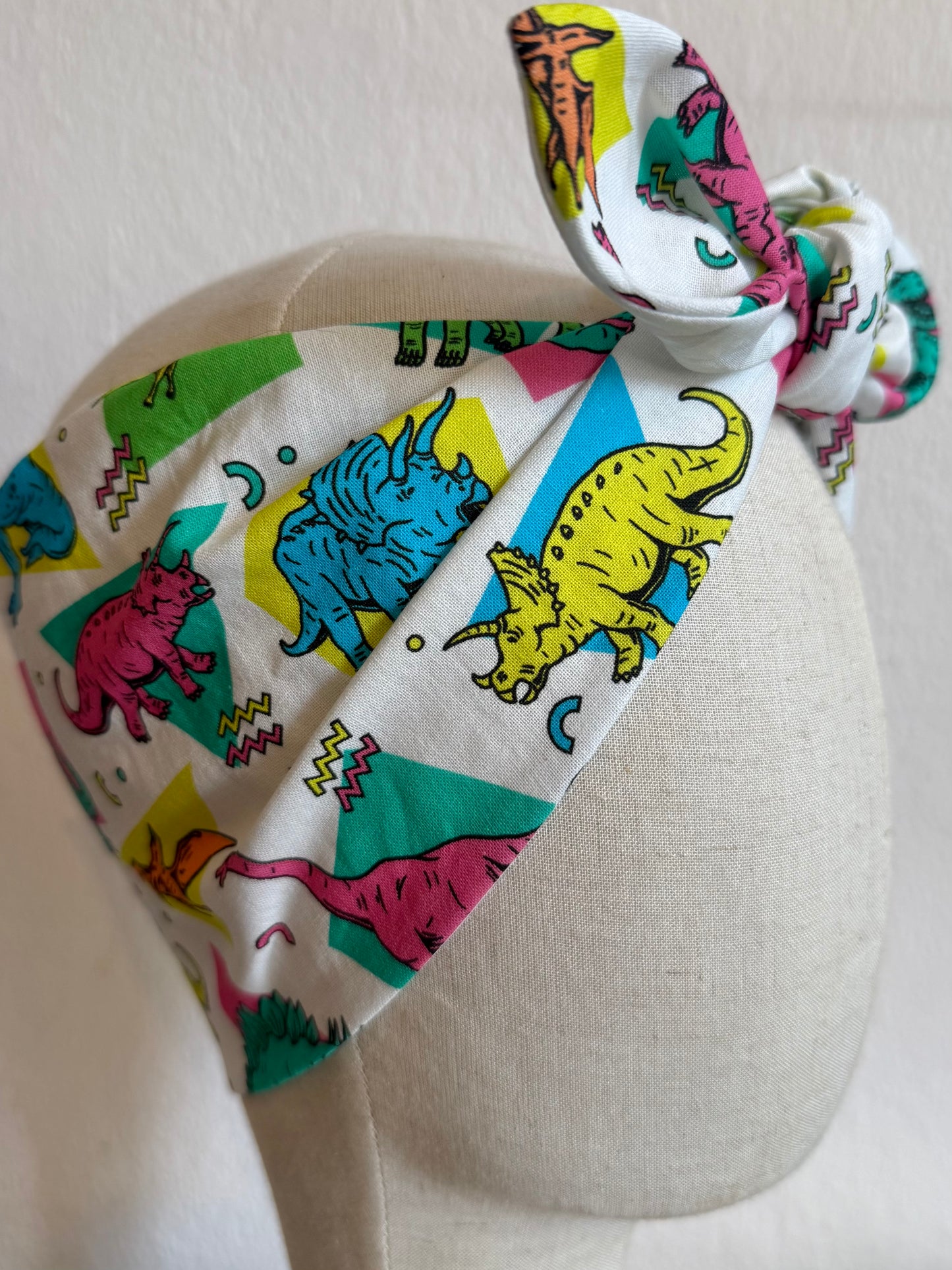 90s dinosaur print headscarf bandana
