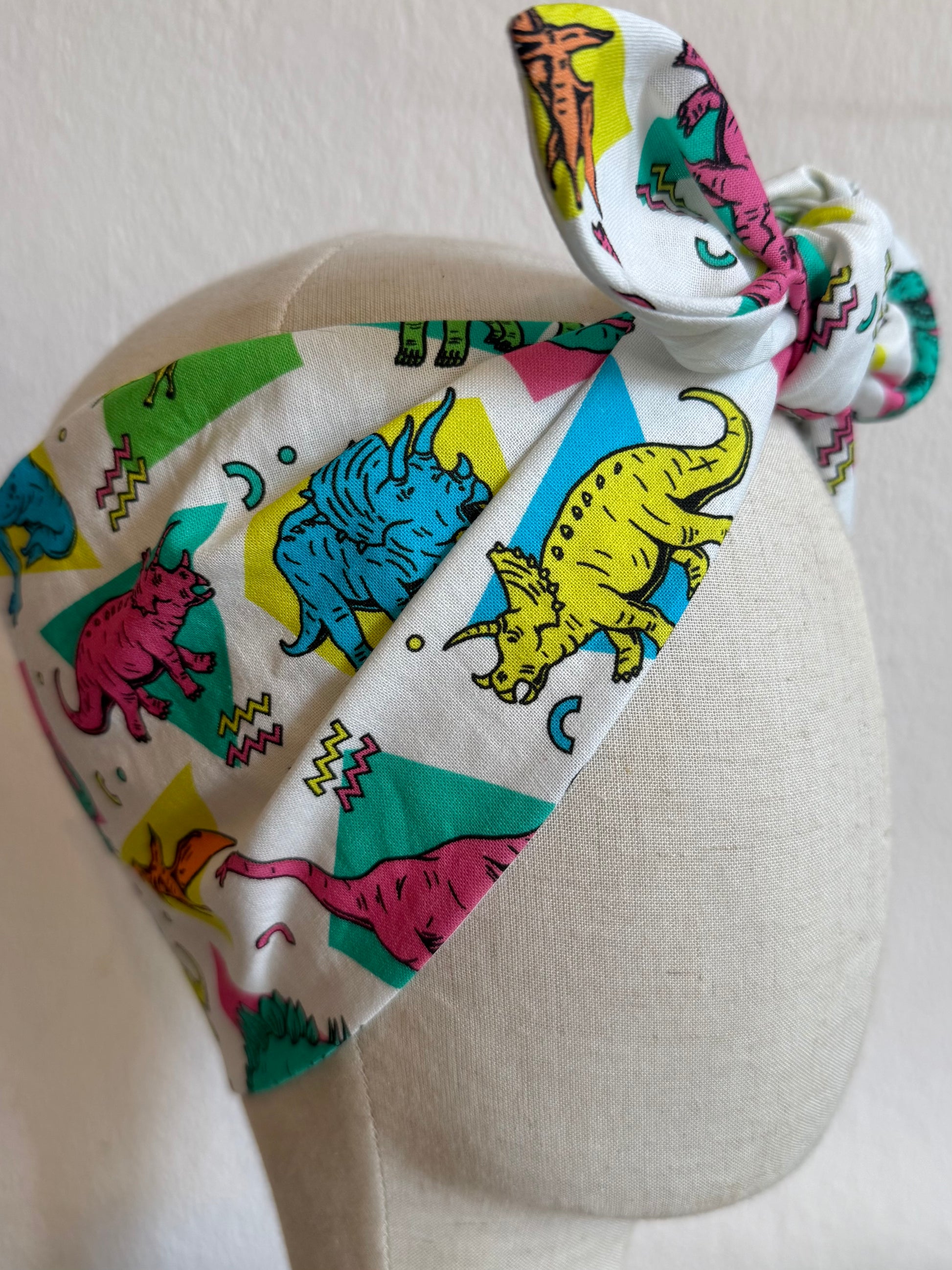90s dinosaur print headscarf bandana