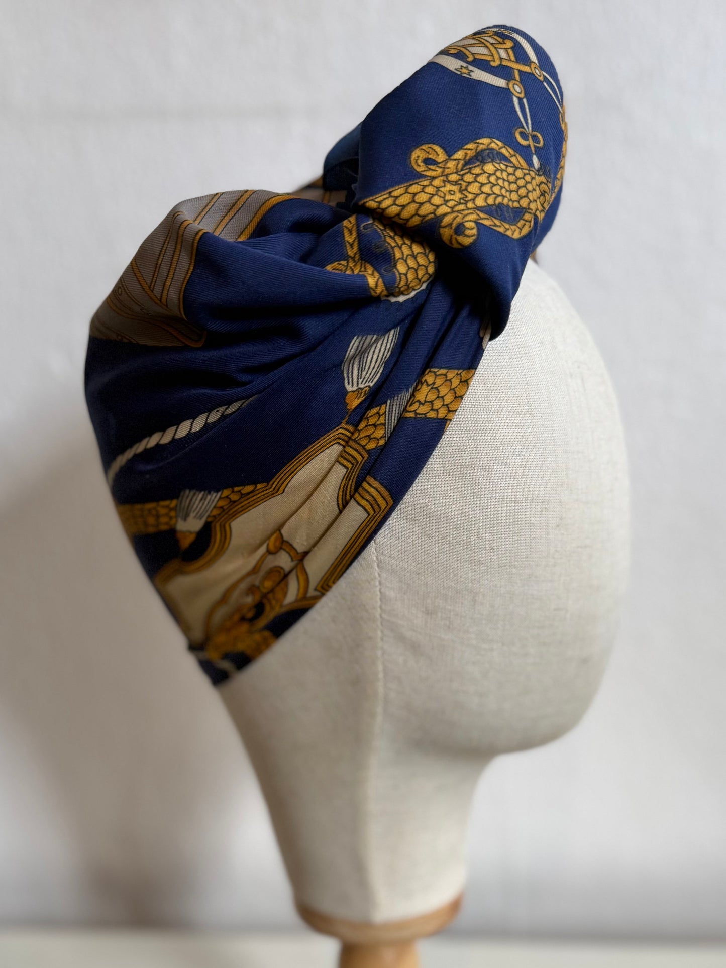 Blue/Gold Classic Print True Vintage Scarf