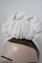 Load image into Gallery viewer, Vintage Style Pre-tied Headband in White Broderie Anglaise