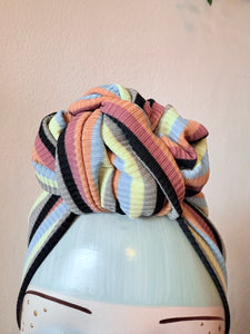 SMALL KNOT Vintage Style Pre-tied Headband in Stripes