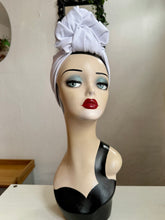 Load image into Gallery viewer, Vintage summer white turban headscarf rockabilly 