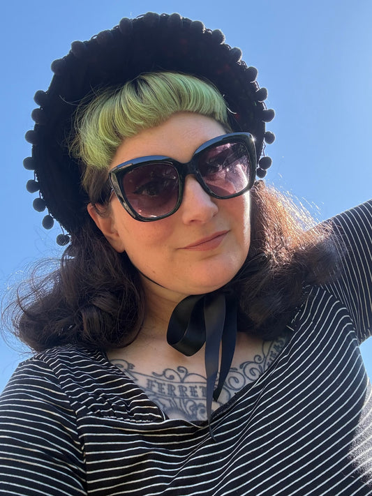 Plain Black Handmade Sun Hat