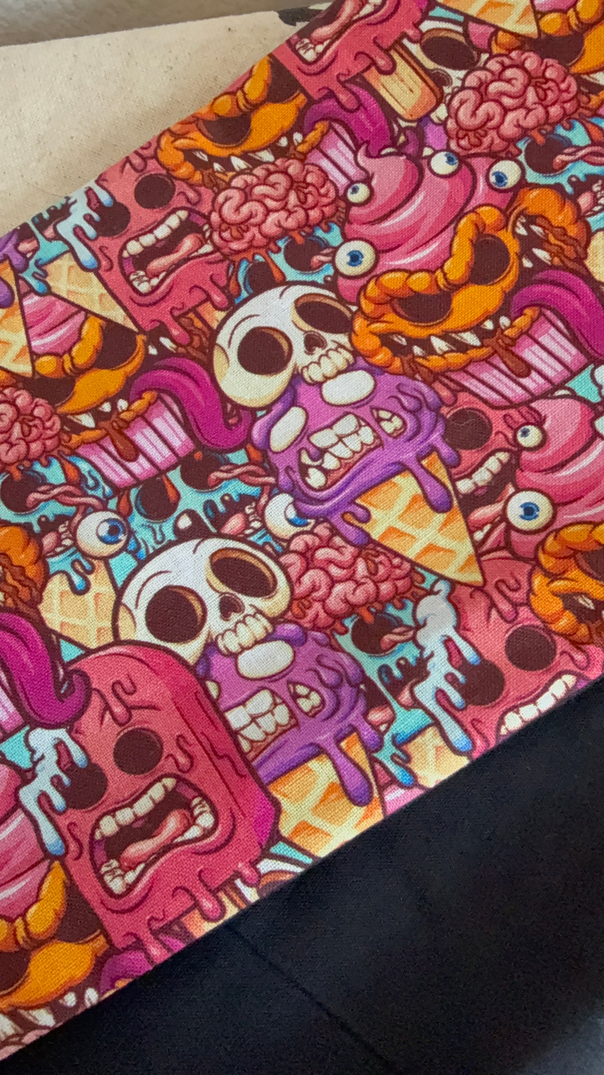 Summerween horror ice cream print headscarf bandana