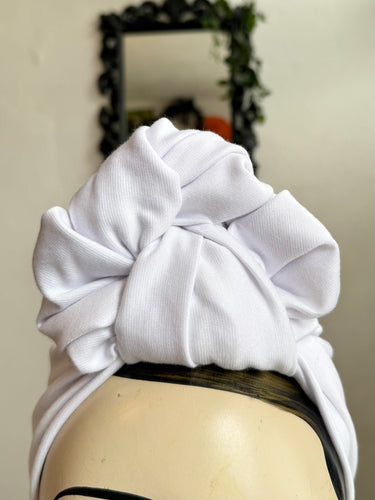 Vintage summer white turban headscarf rockabilly 