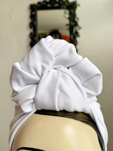 Vintage summer white turban headscarf rockabilly 