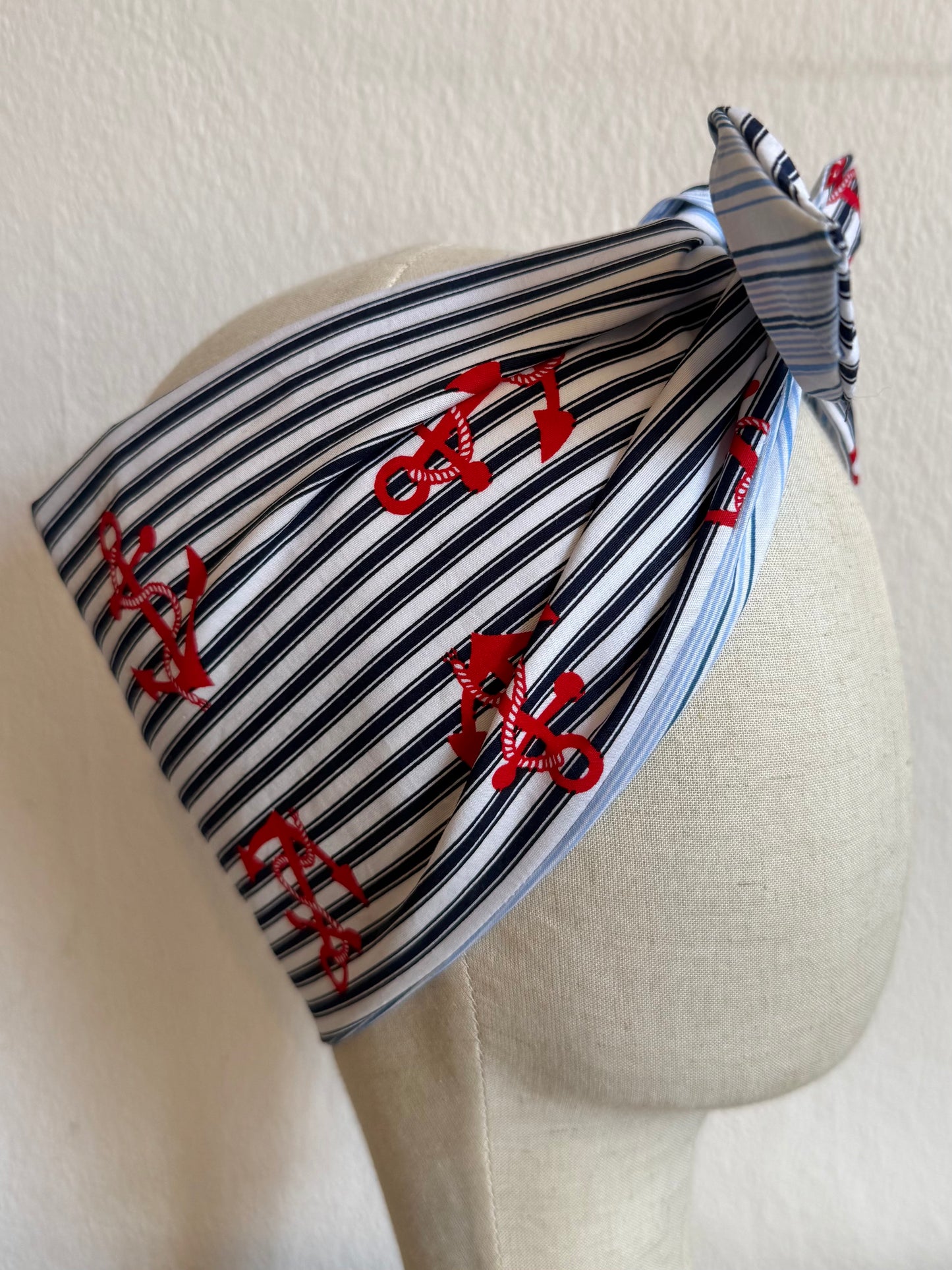 Nautical anchor print headscarf bandana
