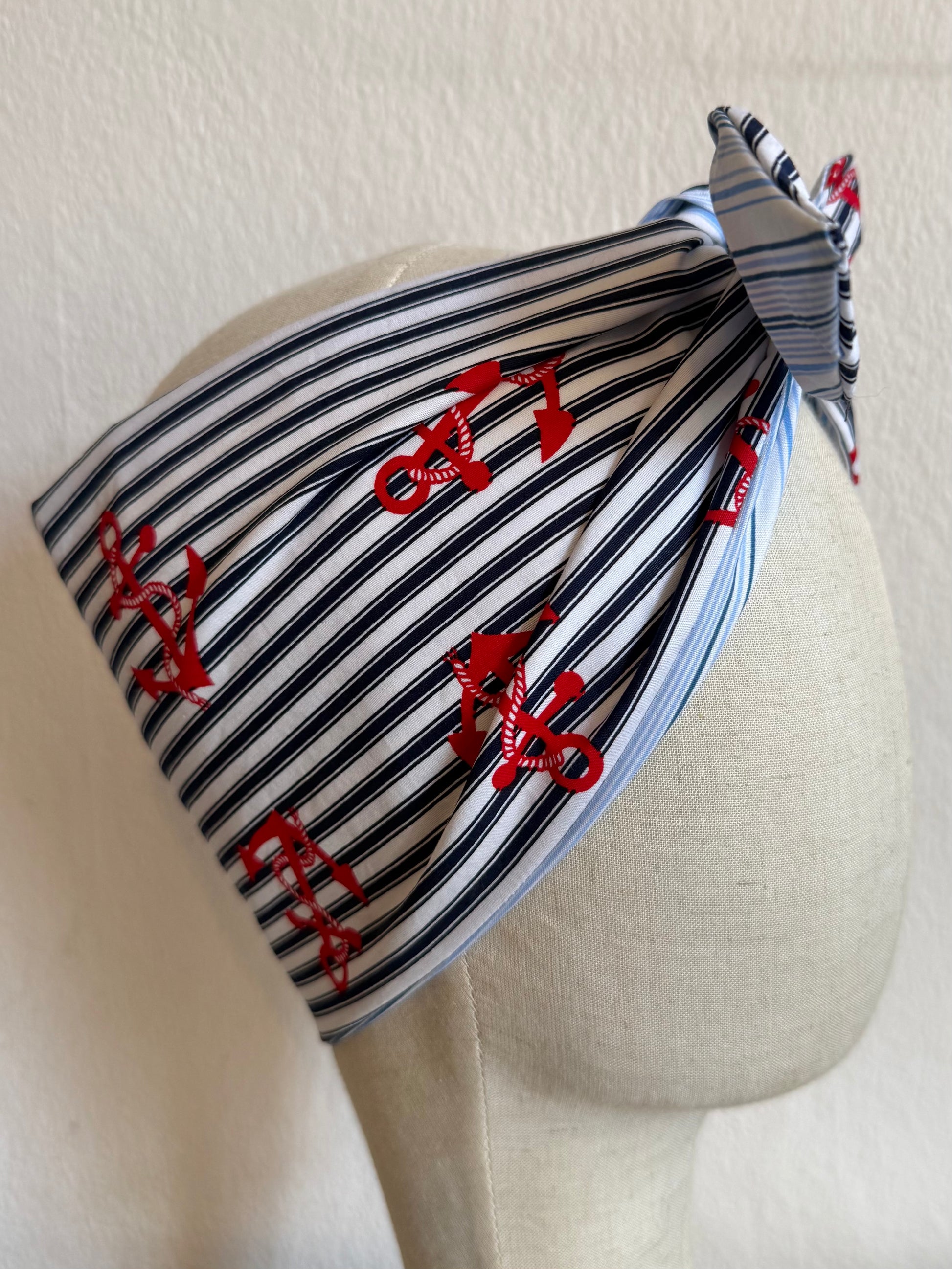 Nautical anchor print headscarf bandana