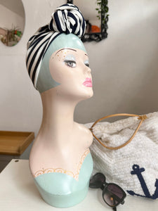 Nautical striped rockabilly turban headscarf