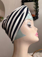 Load image into Gallery viewer, Nautical striped rockabilly headscarf