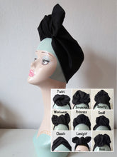 Load image into Gallery viewer, Vintage black alt fashion turban