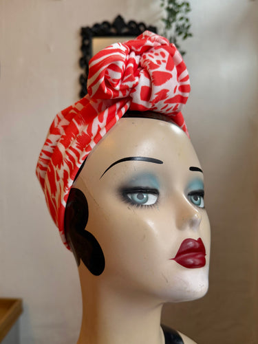 50% OFF SALE ITEM: SMALL KNOT Vintage Style Pre-tied Headband in Coral