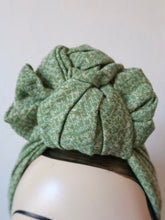 Load image into Gallery viewer, Green tweed vintage style headband 