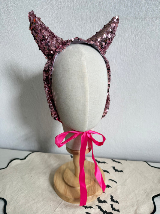 Pink Sparkly Devil Headpiece