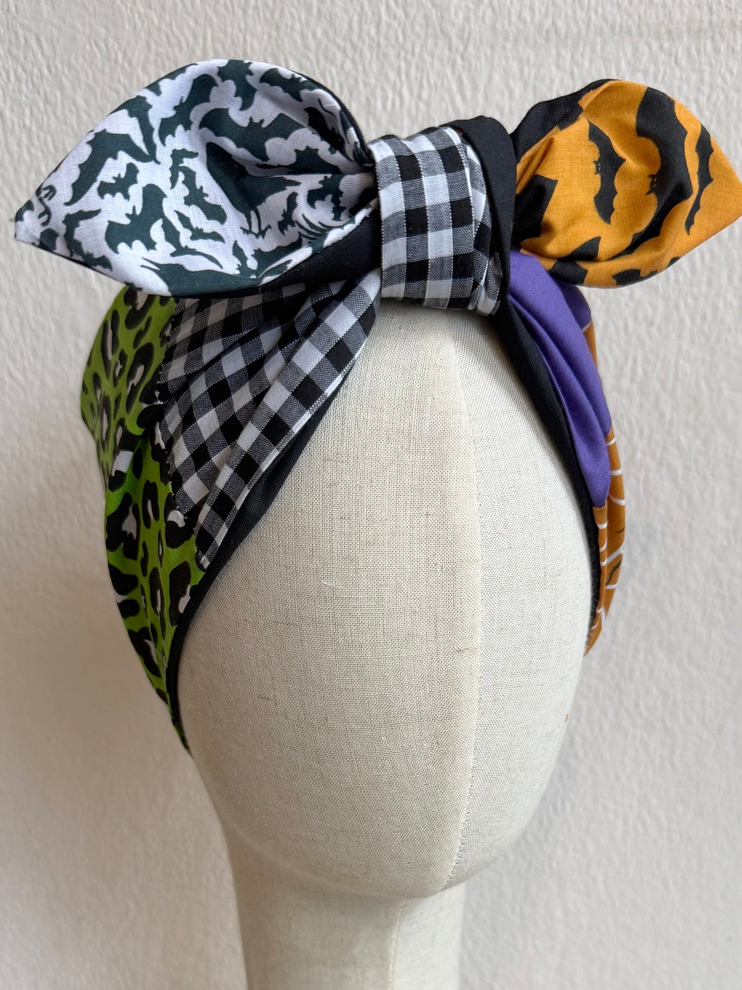 nostalgic 90s halloween summerween patchwork headscarf