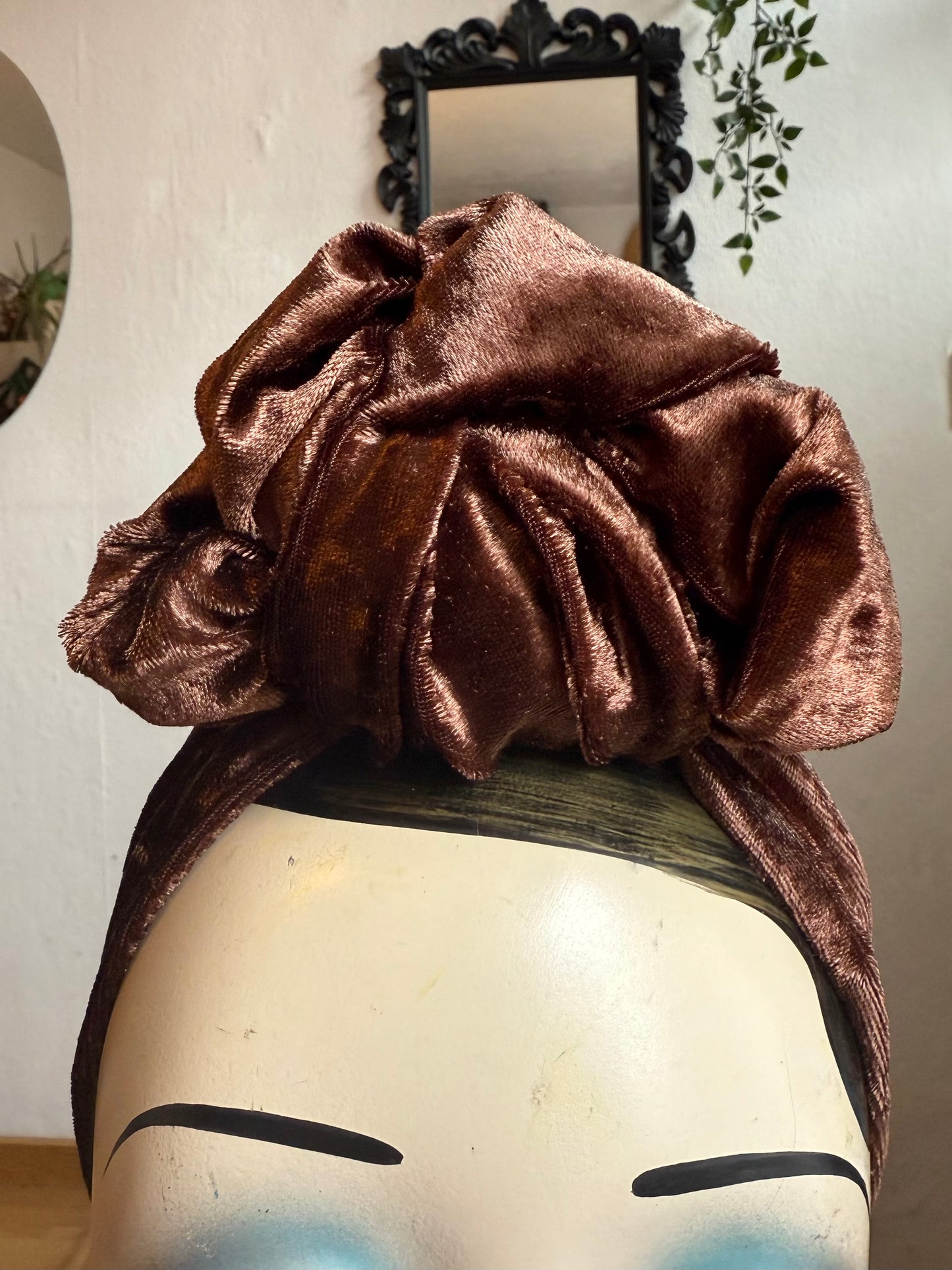 brown velvet headband