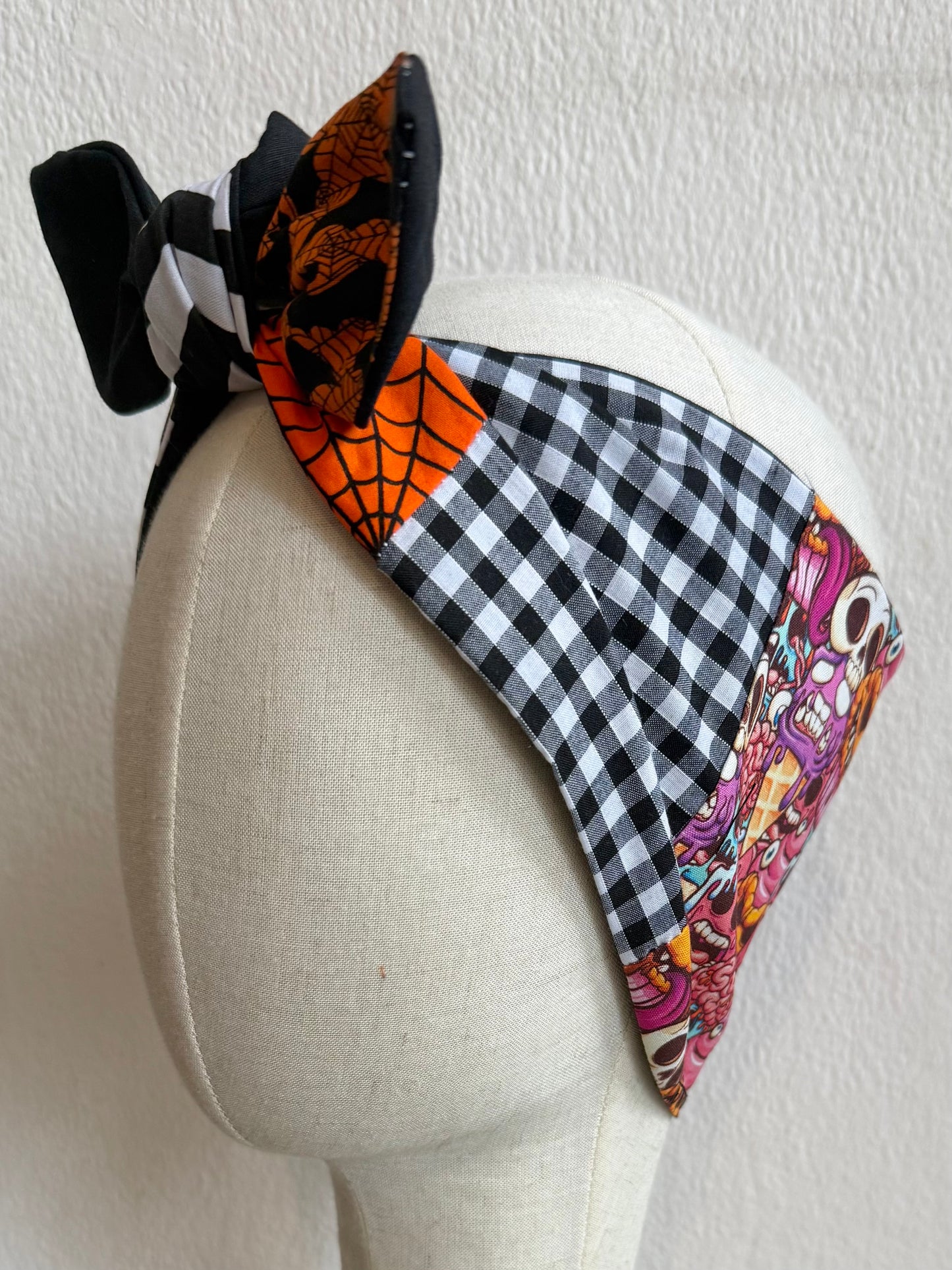 nostalgic 90s halloween summerween patchwork headscarf