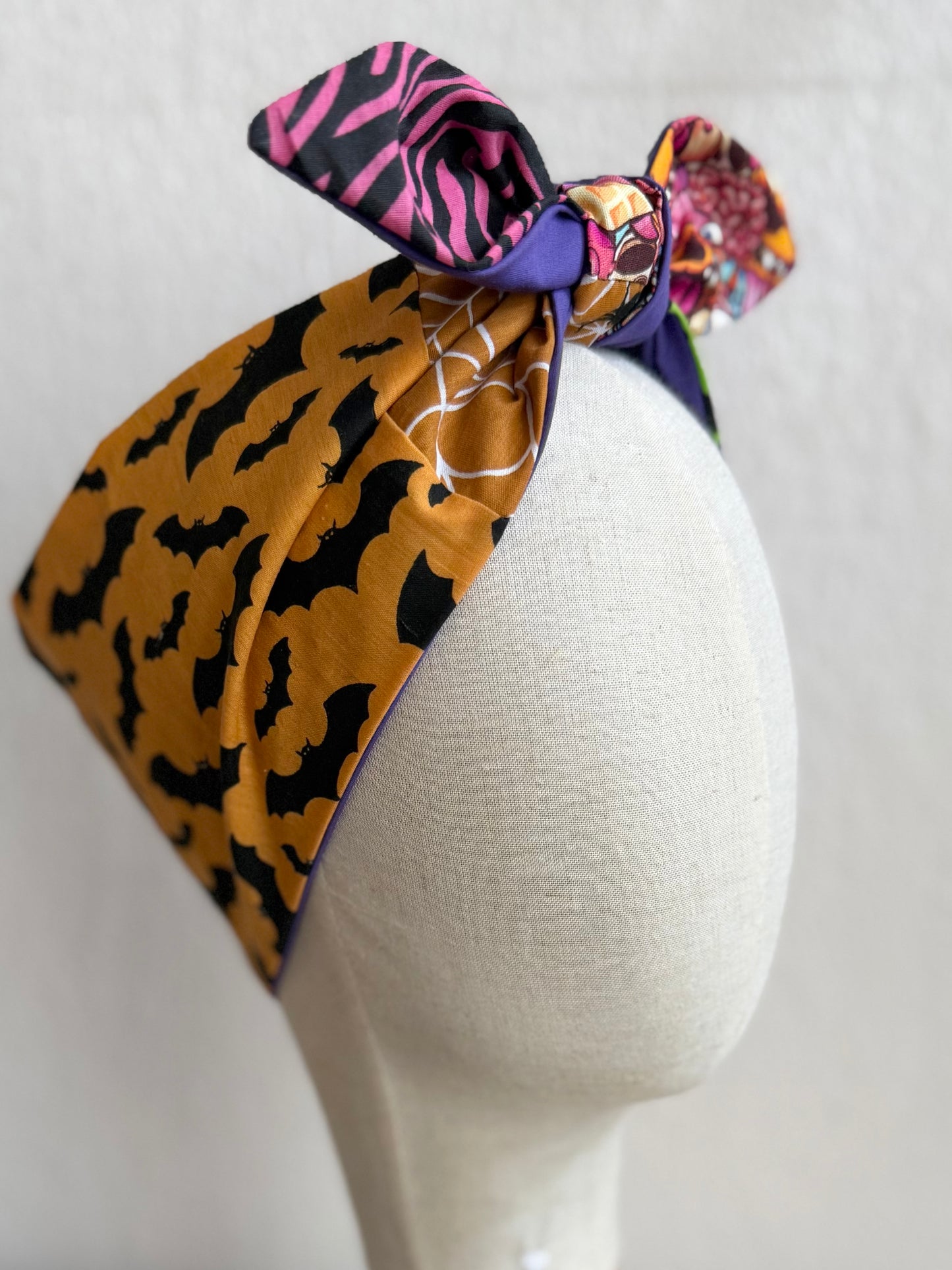 Patchwork Spooky Headscarf (self tie)