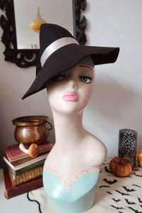 Vintage style black witch hat 