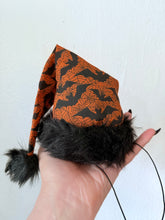 Load image into Gallery viewer, Alt fashion bat print gothic Santa hat Fascinator hair accessory 