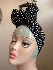 Polka dot rockabilly alternative turban headscarf
