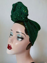 Load image into Gallery viewer, Green sequin party Christmas festive burlesque vintage glamorous headband 