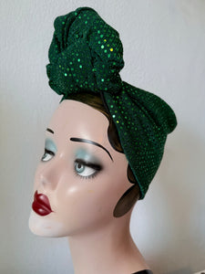 Green sequin party Christmas festive burlesque vintage glamorous headband 