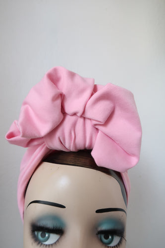 SALE ITEM: SCRUNCHIE KNOT Light Pink (Full Coverage) Pre-tied 1940s Style Turban