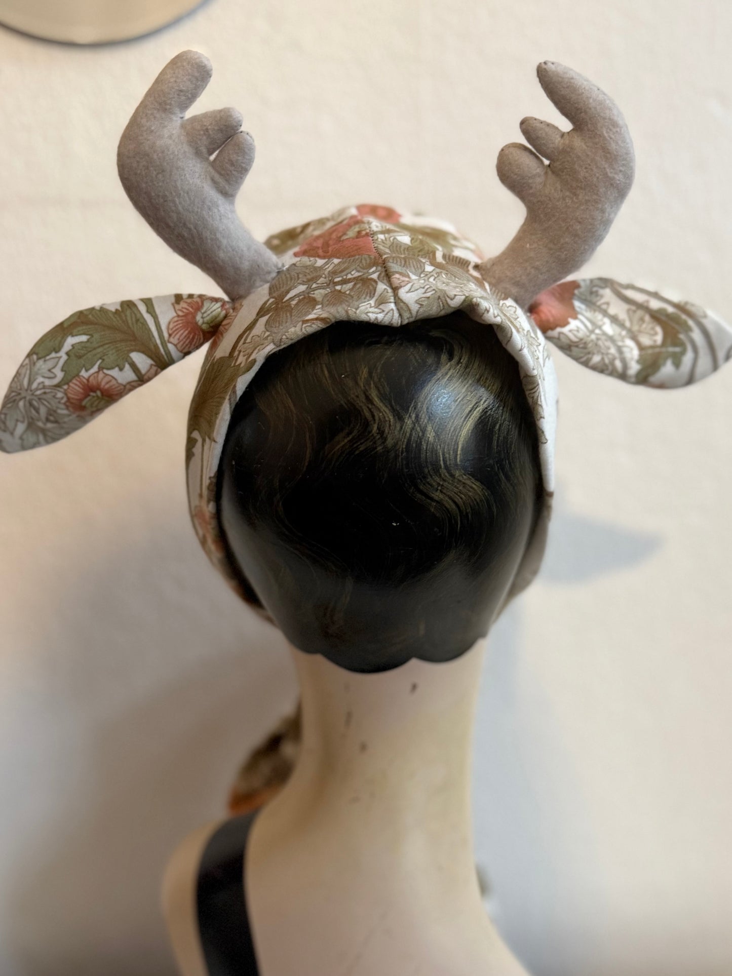 Little Deer Headband (peach & olive green/brown floral)
