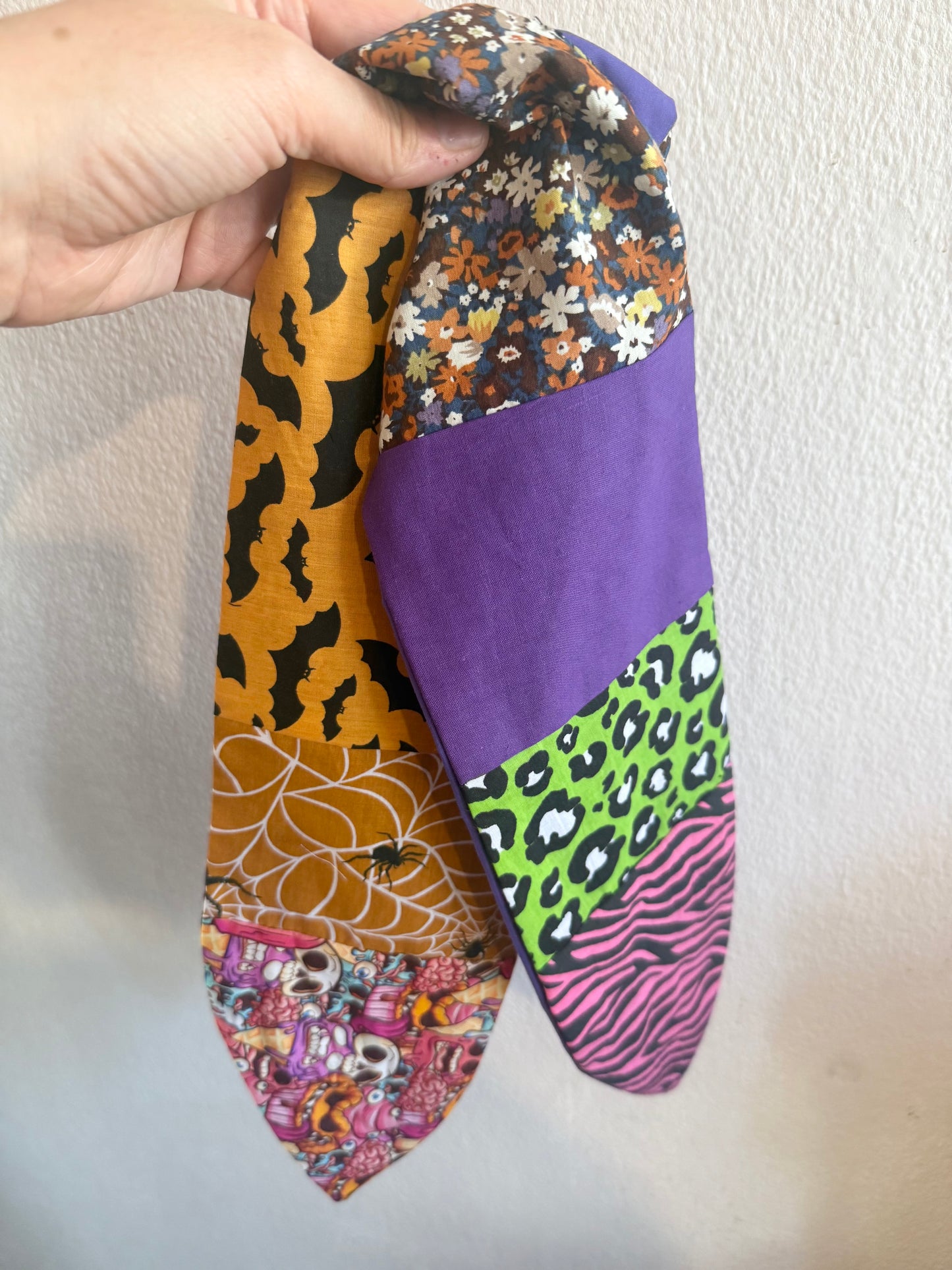 Patchwork Spooky Headscarf (self tie)