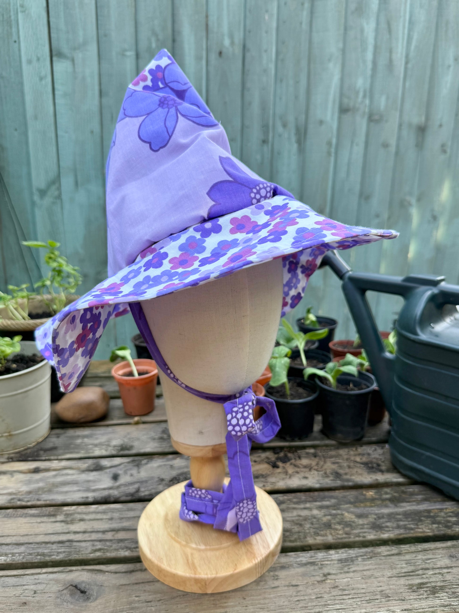 Retro floral vintage style garden witch hat practical magic