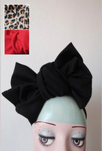 Load image into Gallery viewer, Black hair turban bow