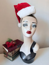 Load image into Gallery viewer, Santa hat pin-up novelty fascinator 