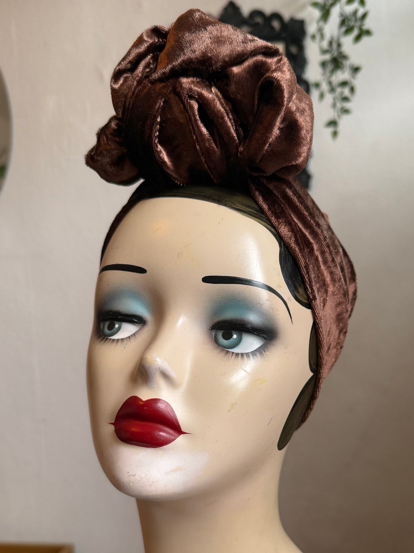 brown velvet headband